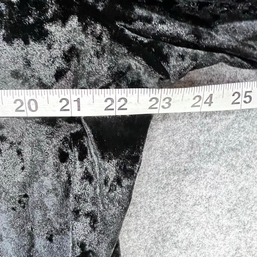 Evri Tee Top Womens 1X Black Crushed Velvet Short Sleeve Shirt Casual Whimsygoth - Picture 6 of 14